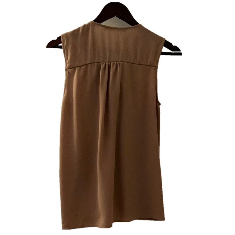 Elegant Tan Sleeveless Blouse - Picture 2 of 2